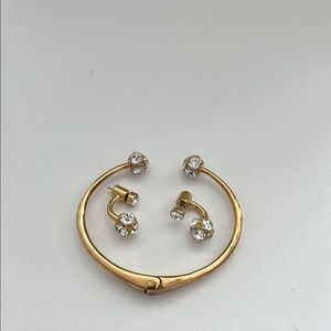 Kate Spade Gold and Silver Minimalist Earrings and Cuff Combo